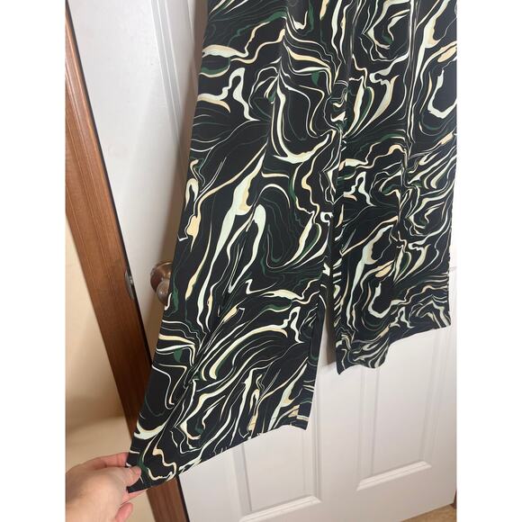 Nasty Gal NEW Black Abstract Swirl Print Wide Leg Pant Small - Picture 2 of 6